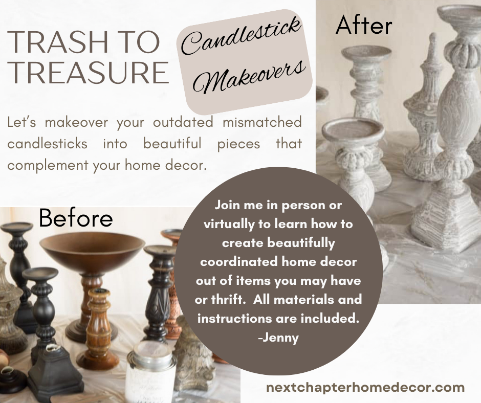 Trash to Treasure.: Candlestick Makeover (Virtual/Video Class)