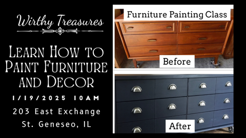 Furniture/Cabinetry Painting Class Using Wise Owl One Hour Enamel Paint 1/19/25