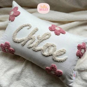 Name Pillow with Flowers